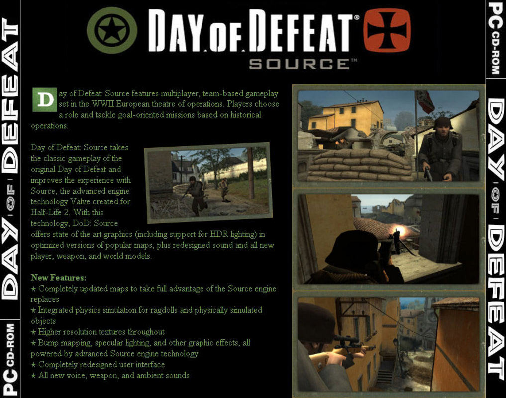 Day of Defeat: Source - zadn CD obal 2