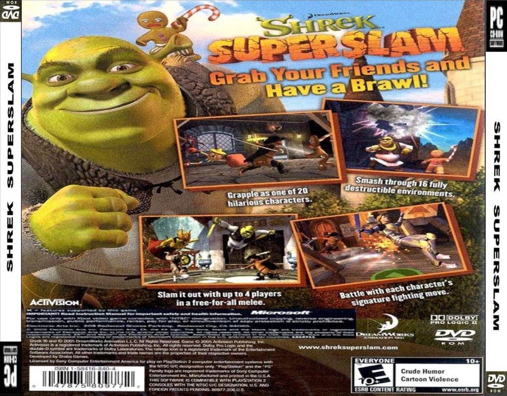 Shrek SuperSlam - zadn CD obal