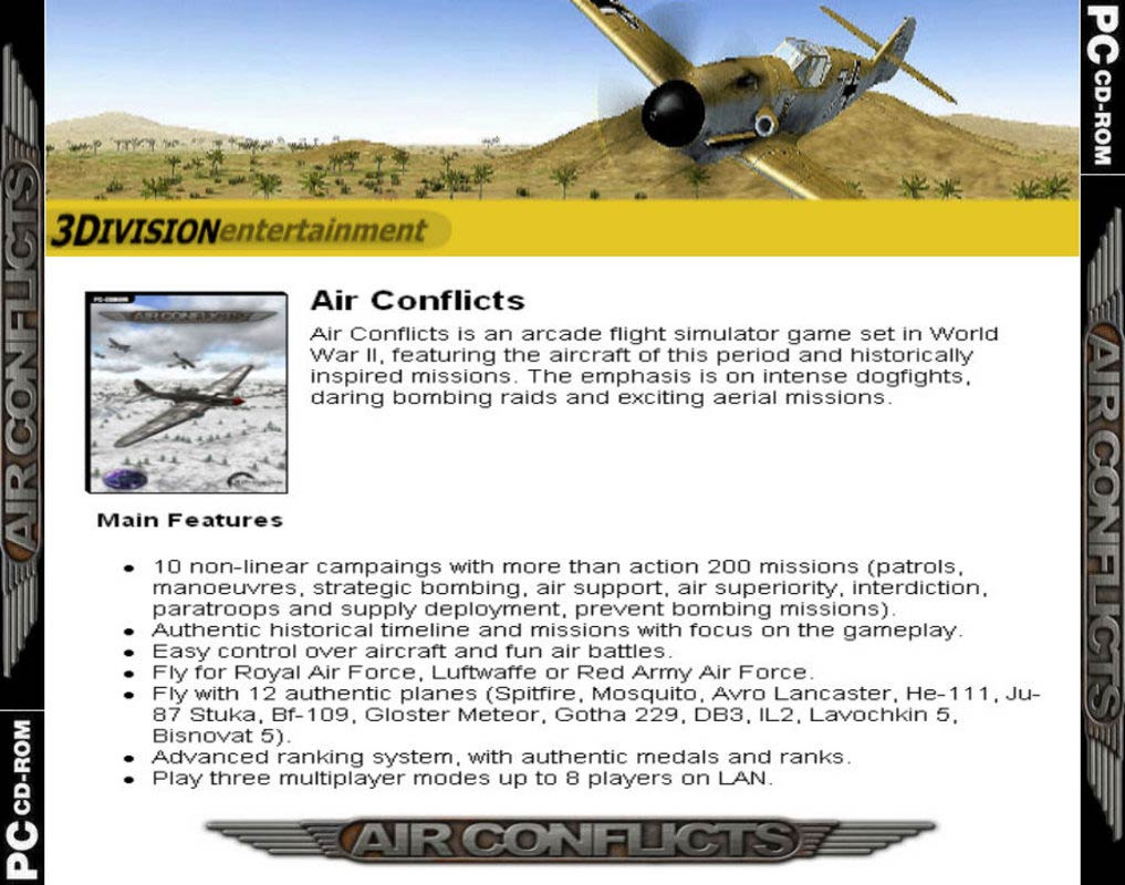 Air Conflicts - zadn CD obal