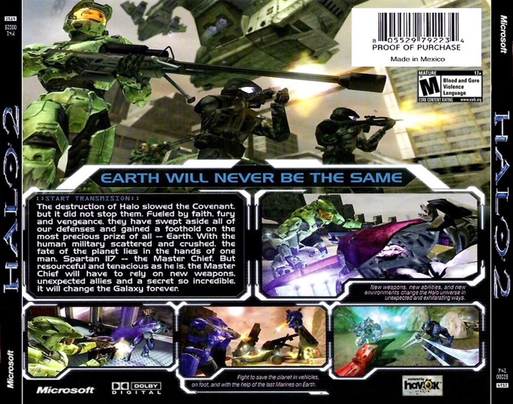 Halo 2 - zadn CD obal