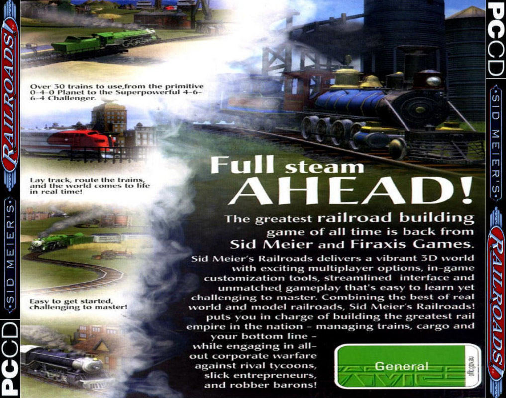 Sid Meier's Railroads! - zadn CD obal