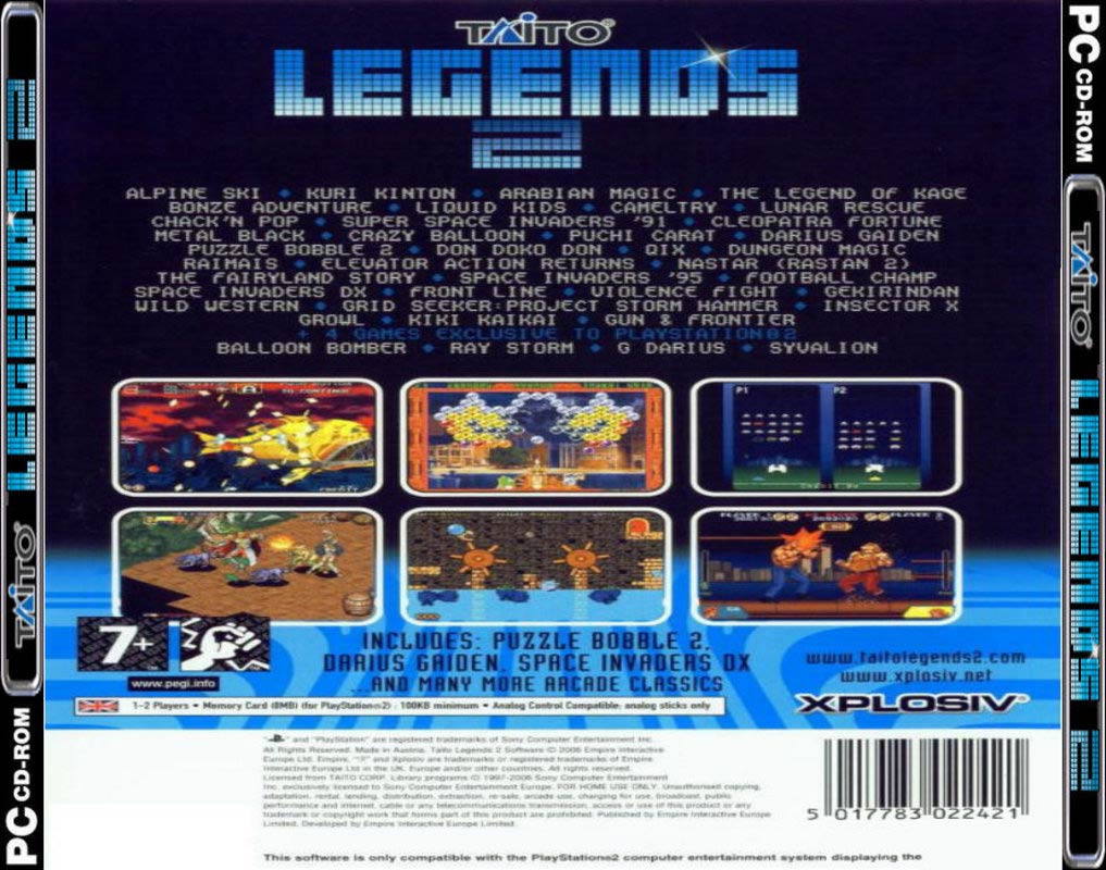 Taito Legends 2 - zadn CD obal