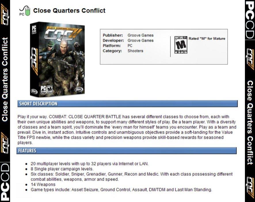 Close Quarters Conflict - zadn CD obal