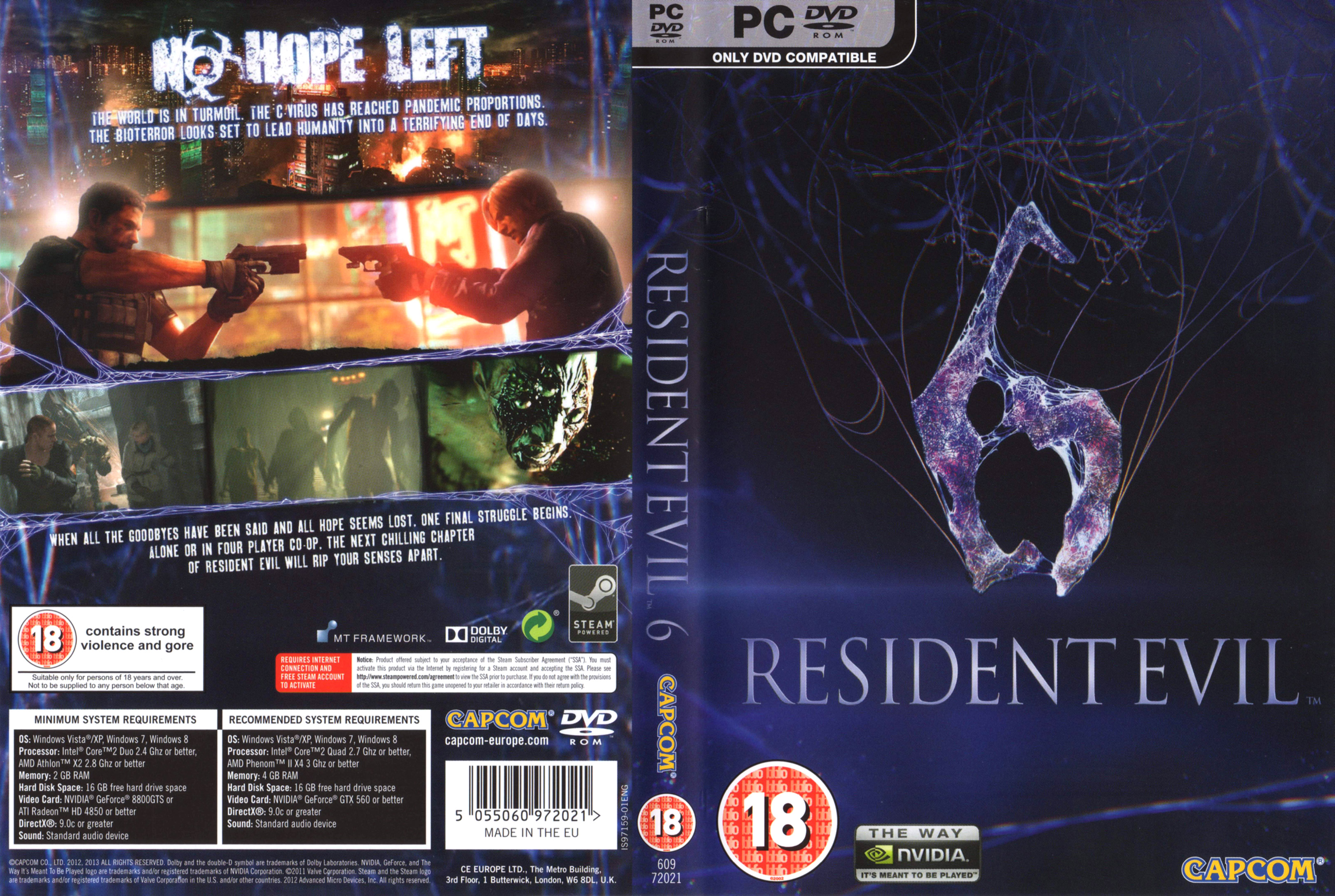 Resident Evil 6 - DVD obal
