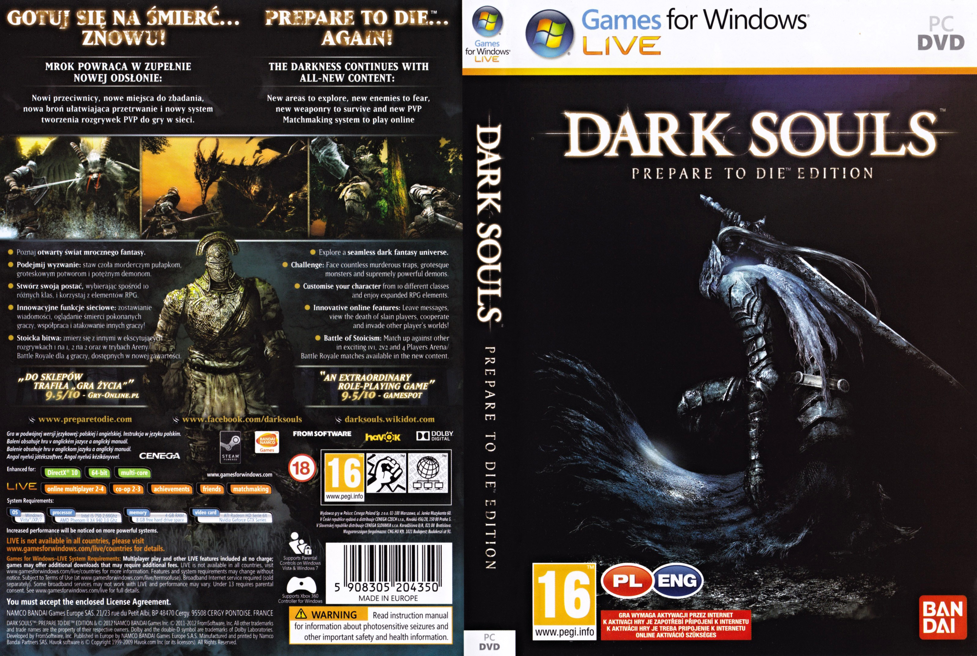 Dark Souls: Prepare To Die Edition - DVD obal