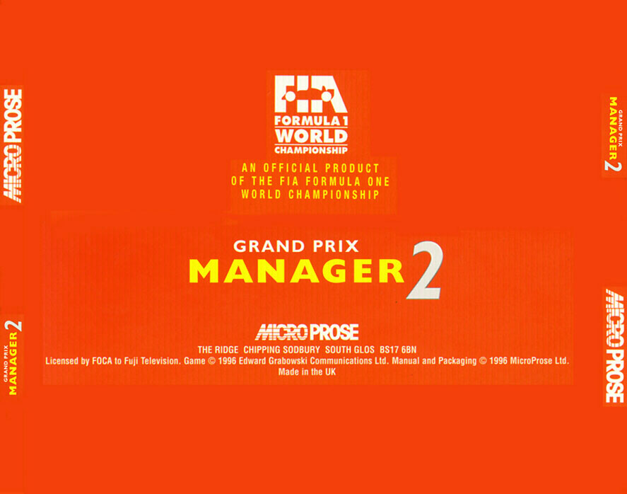 Grand Prix Manager 2 - zadn CD obal