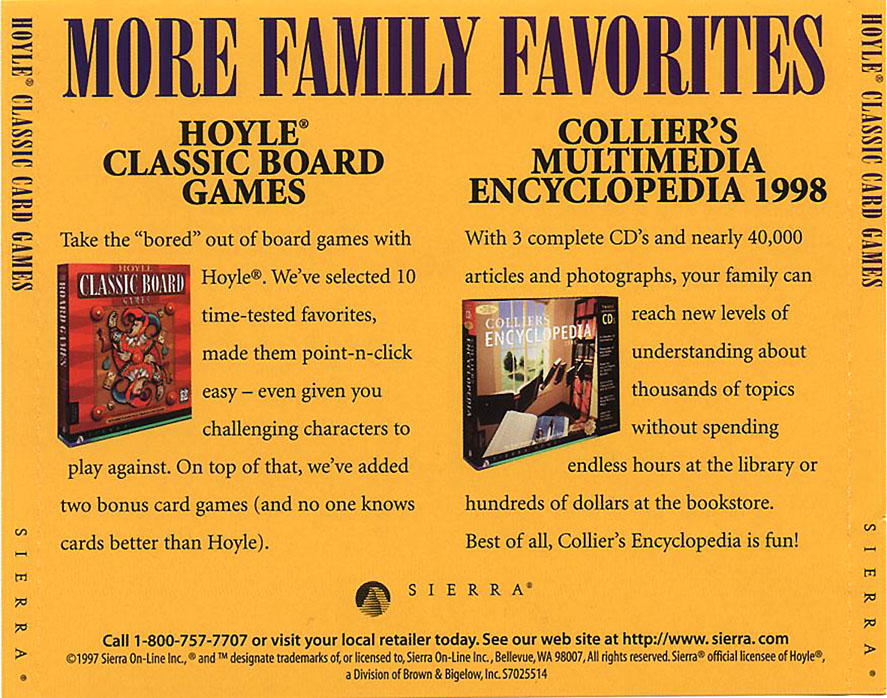 Hoyle Classic Card Games - zadn CD obal