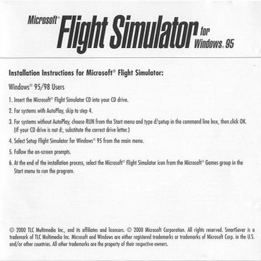 Microsoft Flight Simulator 95 - predn vntorn CD obal 3