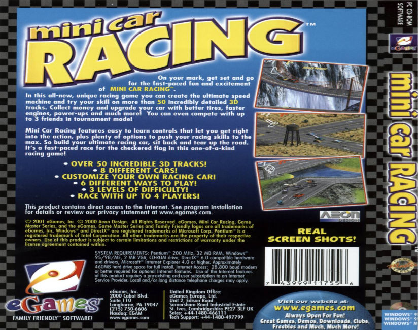 Mini Car Racing - zadn CD obal