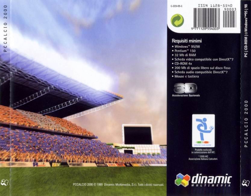 PC Calcio 2000 - zadn CD obal