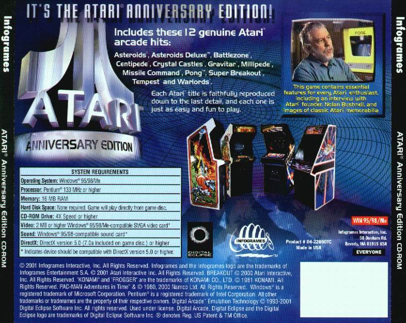 Atari: Anniversary Edition - zadn CD obal