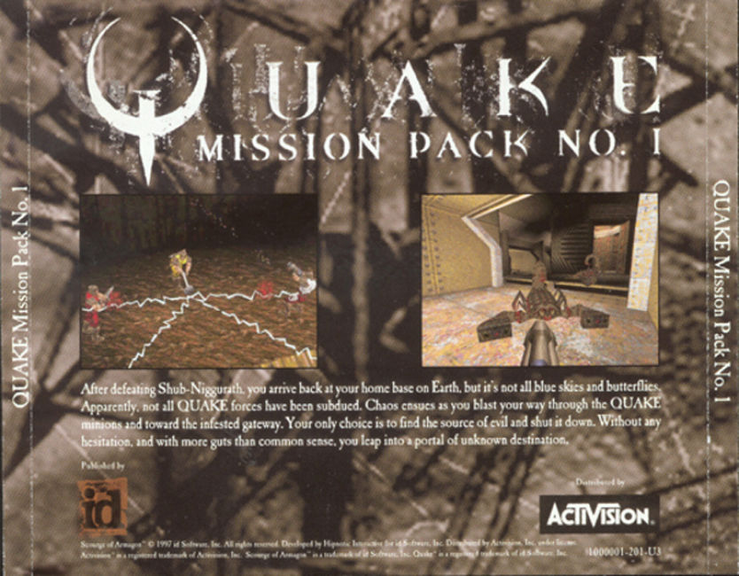 Quake Mission Pack 1: Scourge of Armagon - zadn CD obal