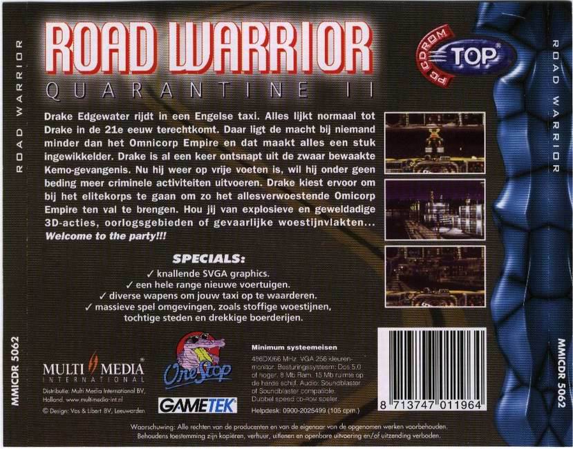Quarantine 2: Road Warrior - zadn CD obal