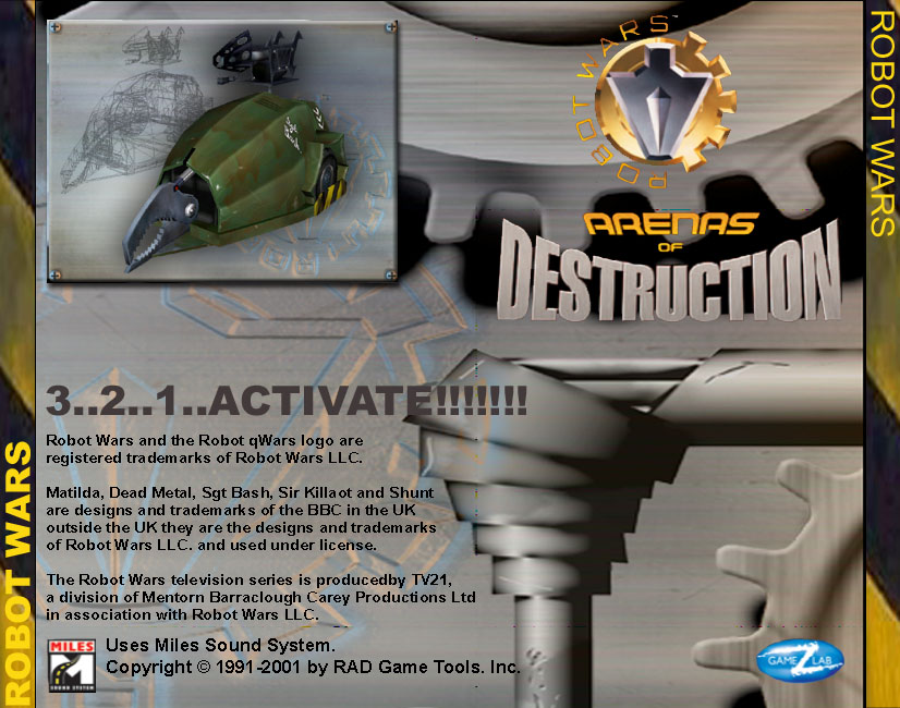 Robot Wars: Arenas of Destuction - zadn CD obal