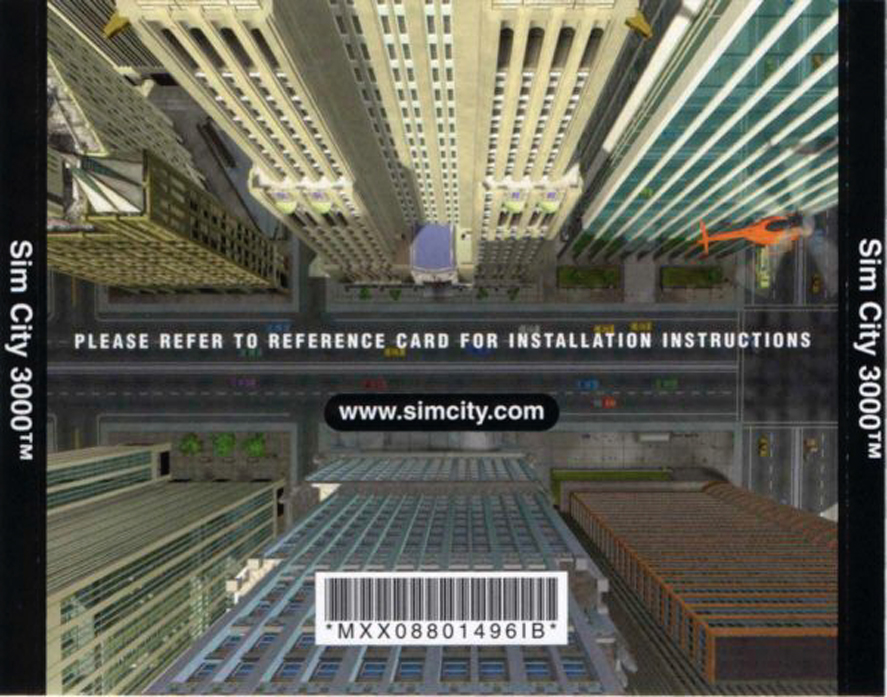 SimCity 3000 - zadn CD obal