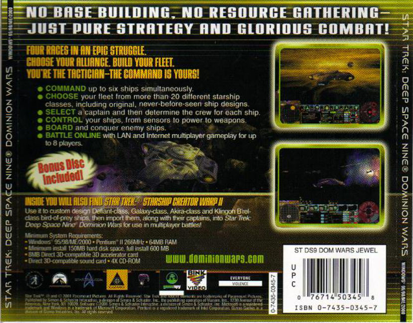 Star Trek: Deep Space Nine: Dominion Wars - zadn CD obal