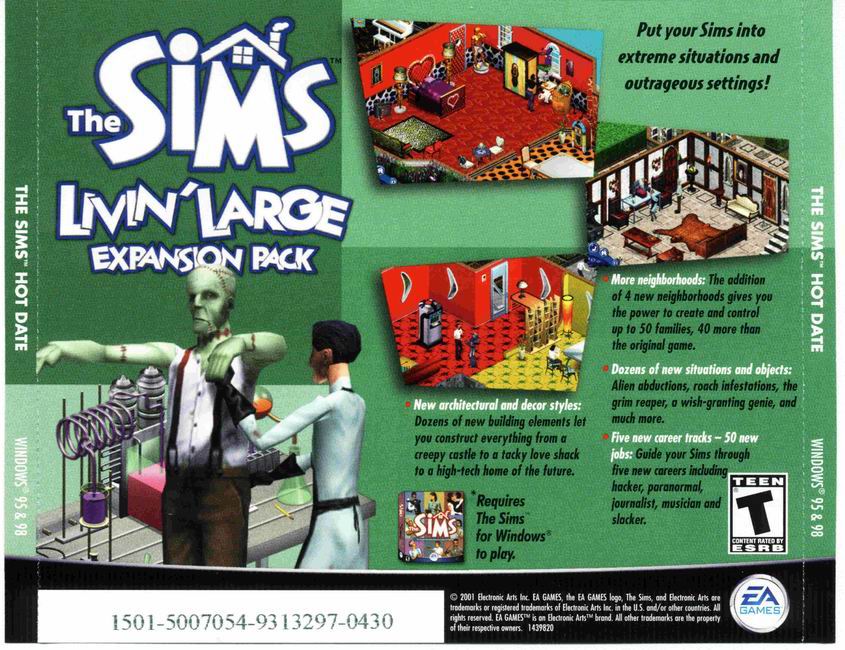 The Sims: Hot Date - zadn CD obal