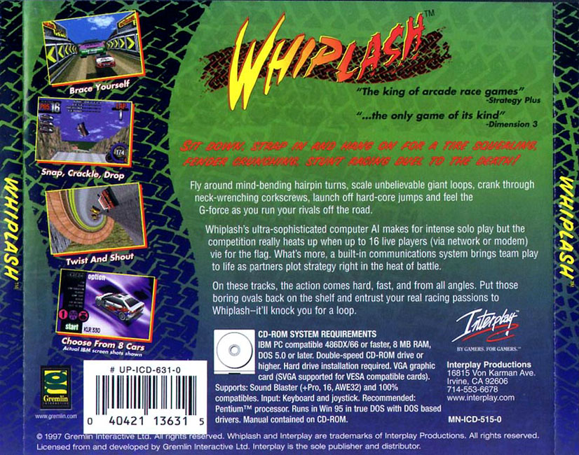 Whiplash 1 - zadn CD obal