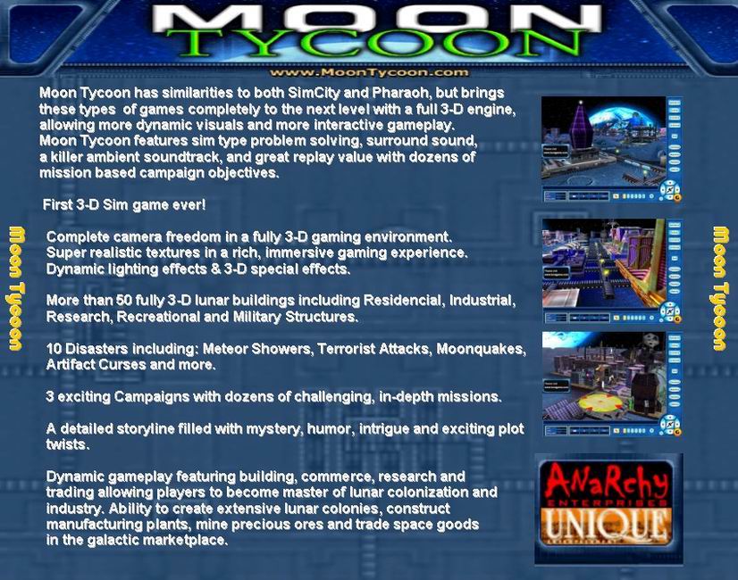 Moon Tycoon - zadn CD obal