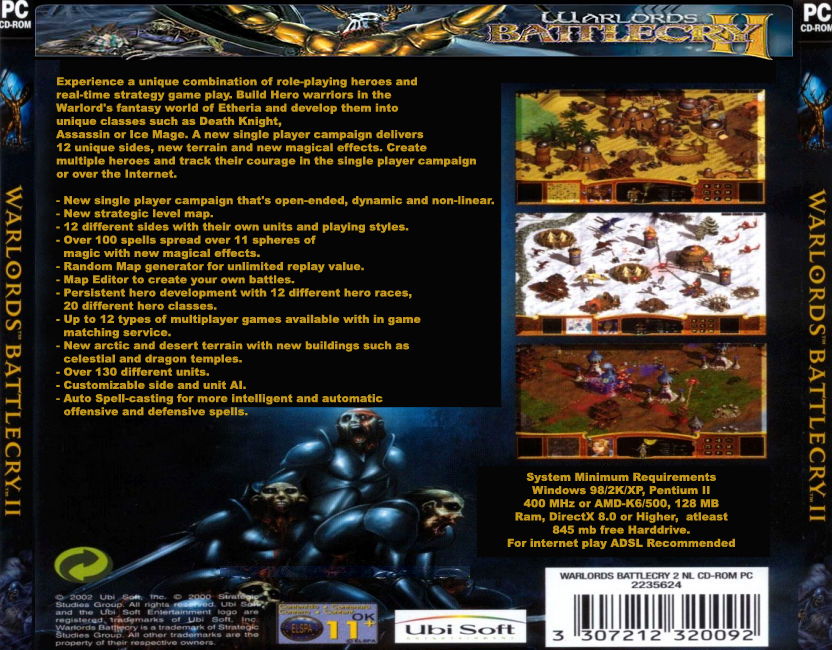 Warlords Battlecry 2 - zadn CD obal