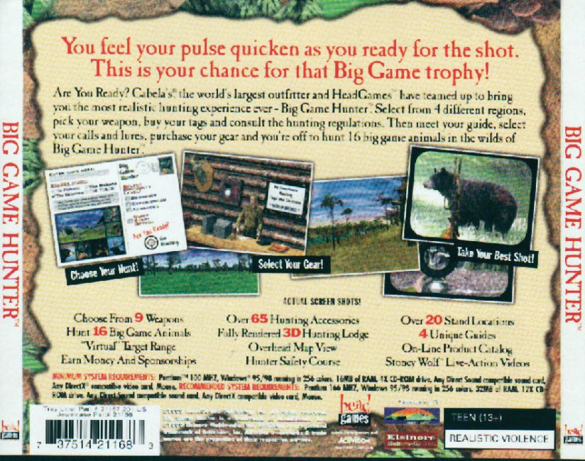 Big Game Hunter - zadn CD obal