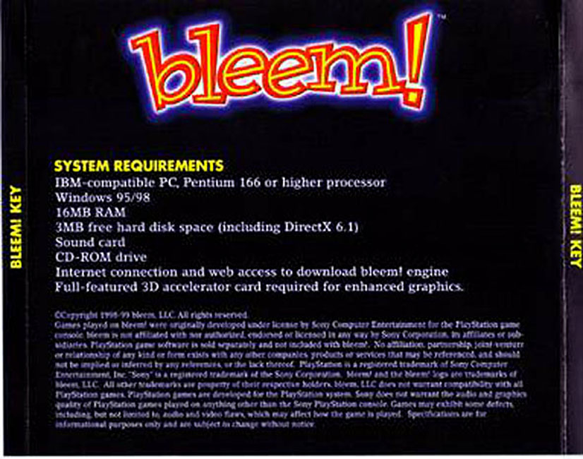 Bleem - zadn CD obal