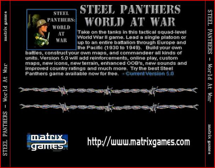 Steel Panthers: World at War - zadn CD obal