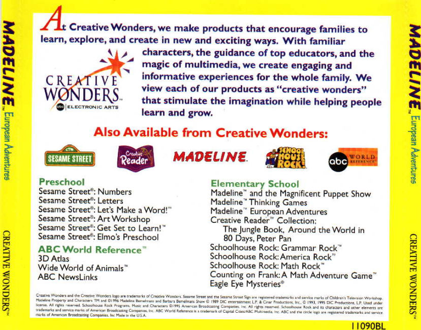Madeline: European Adventures - zadn CD obal