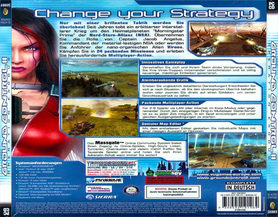 Ground Control 2: Operation Exodus - zadn CD obal