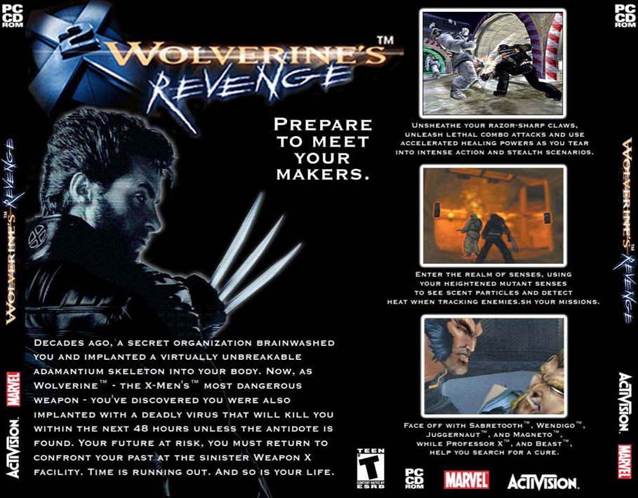 X2: Wolverine's Revenge - zadn CD obal