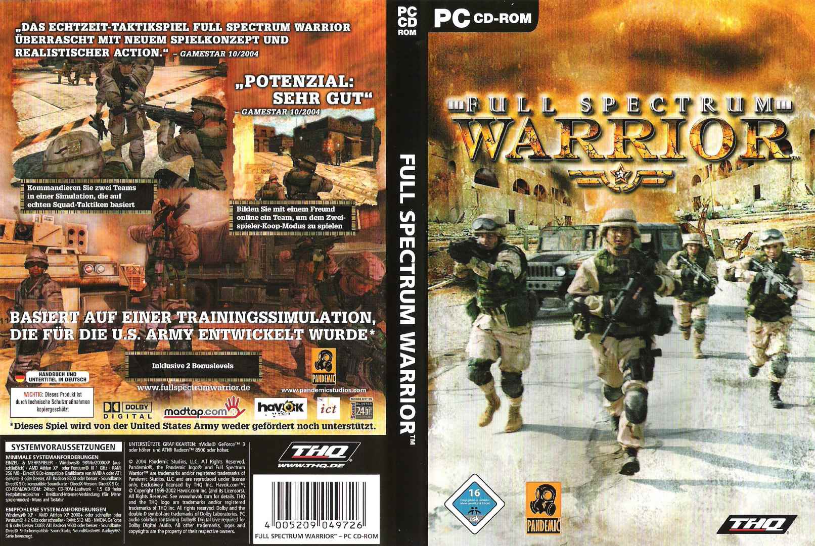 Full Spectrum Warrior - DVD obal