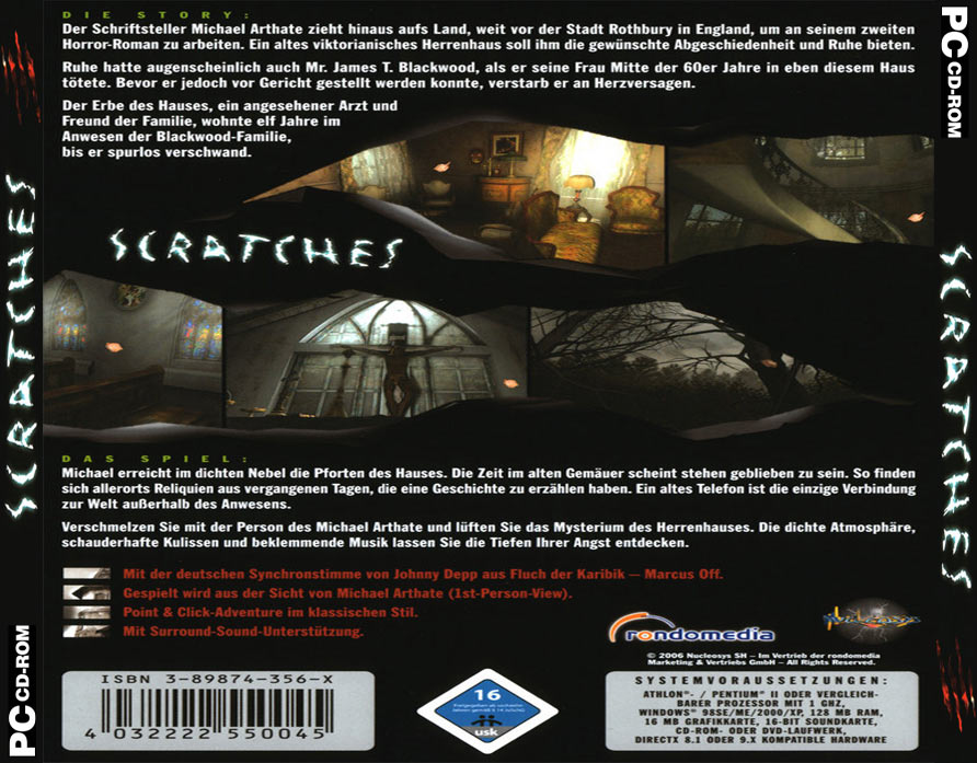 Scratches - zadn CD obal