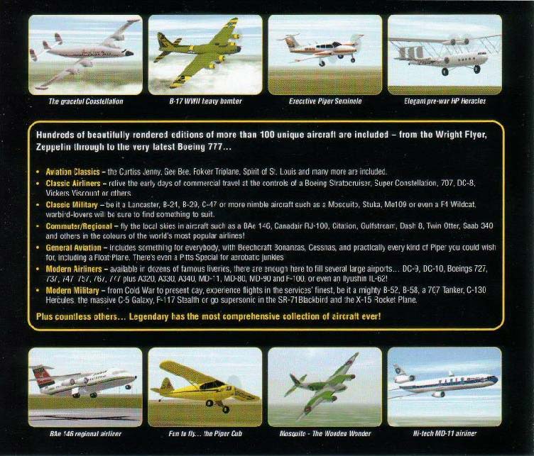Legendary Aircraft - zadn CD obal