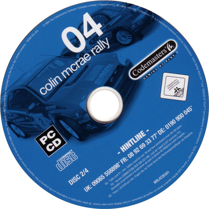Colin McRae Rally 04 - CD obal 2