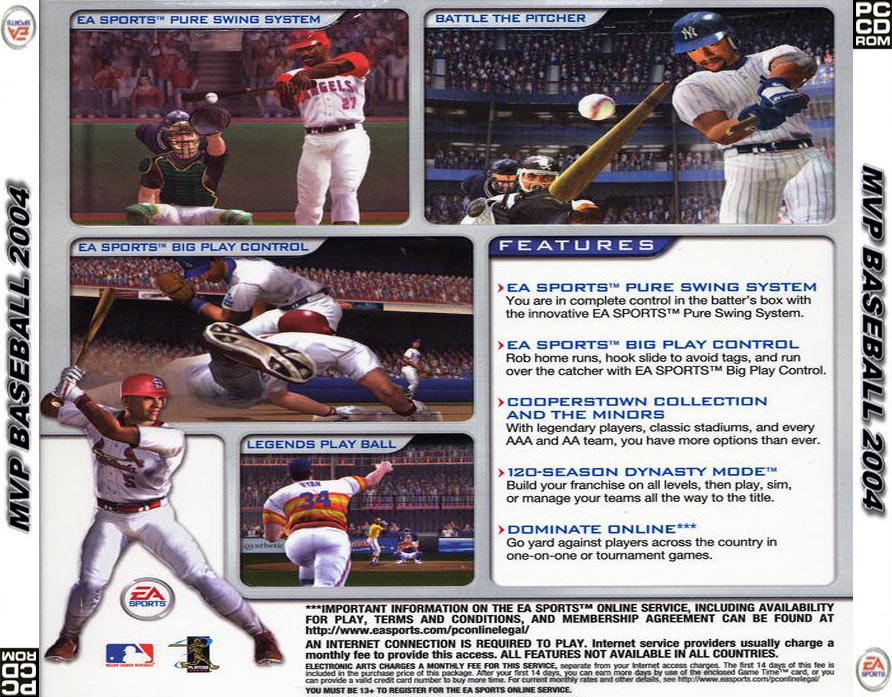 MVP Baseball 2004 - zadn CD obal