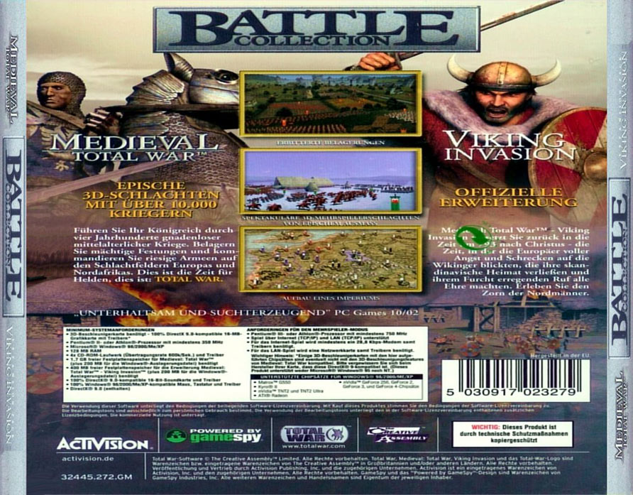 Medieval: Total War: Battle Collection - zadn CD obal