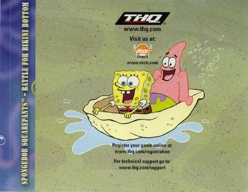 SpongeBob SquarePants: Battle For Bikini Bottom - zadn vntorn CD obal