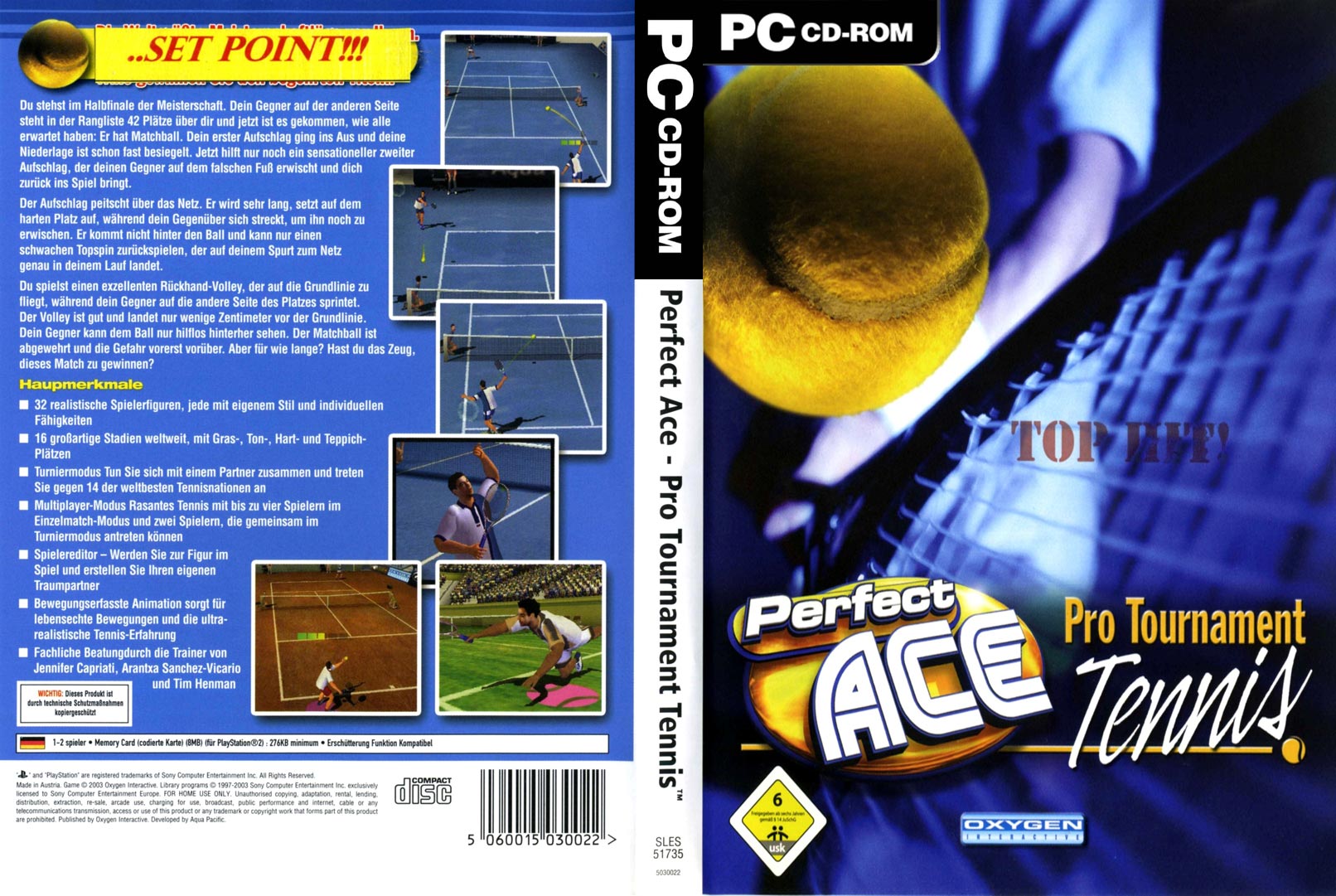 Perfect Ace: Pro Tournament Tennis - DVD obal