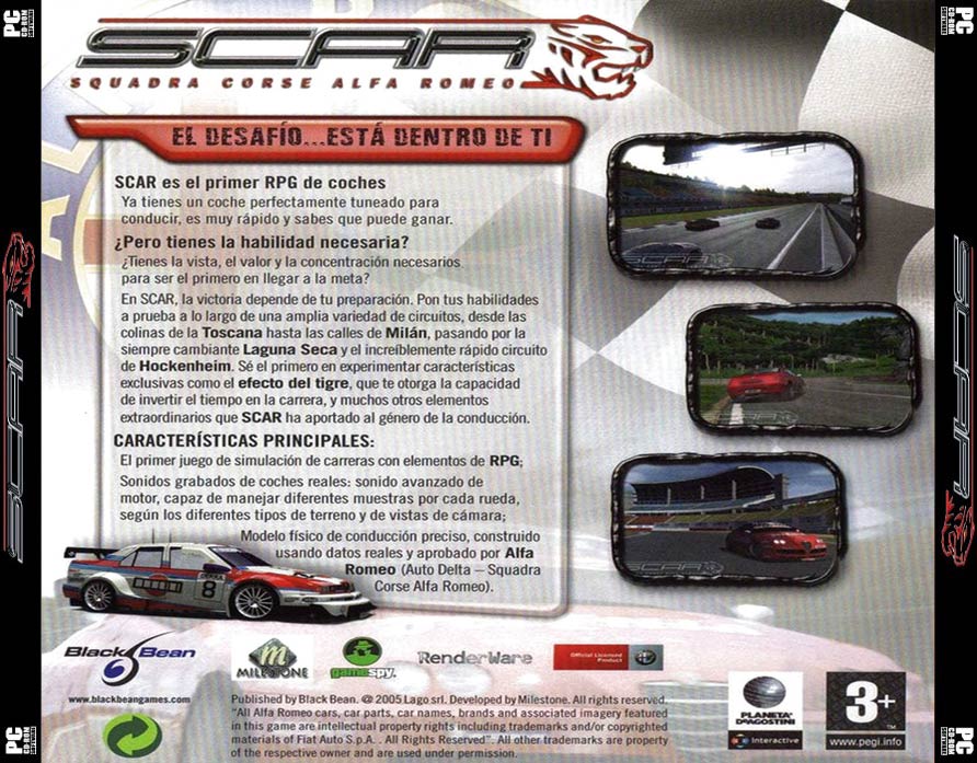 SCAR: Squadra Corse Alfa Romeo - zadn CD obal