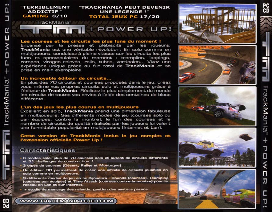 TrackMania Power Up! - zadn CD obal