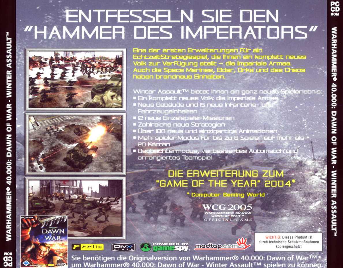 Warhammer 40000: Dawn of War - Winter Assault - zadn CD obal