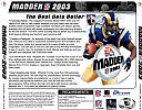 Madden NFL 2003 - zadn CD obal