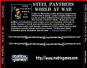 Steel Panthers: World at War - zadn CD obal