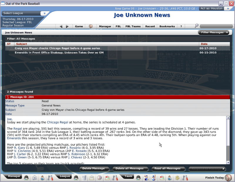 Out of the Park Baseball 2007 - screenshot 1