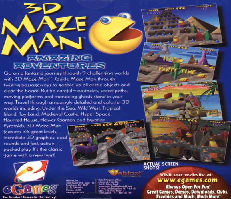 3D Maze Man: Amazing Adventures - zadn CD obal