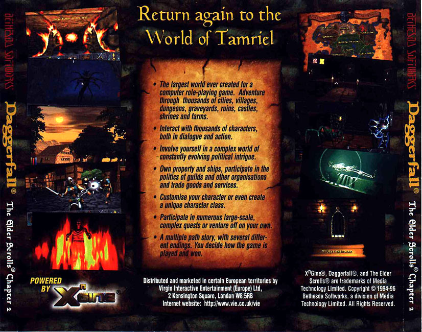 The Elder Scrolls 2: Daggerfall - zadn CD obal