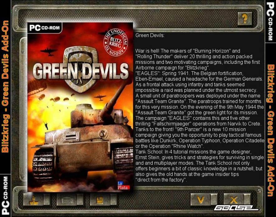 Blitzkrieg: Green Devils - zadn CD obal