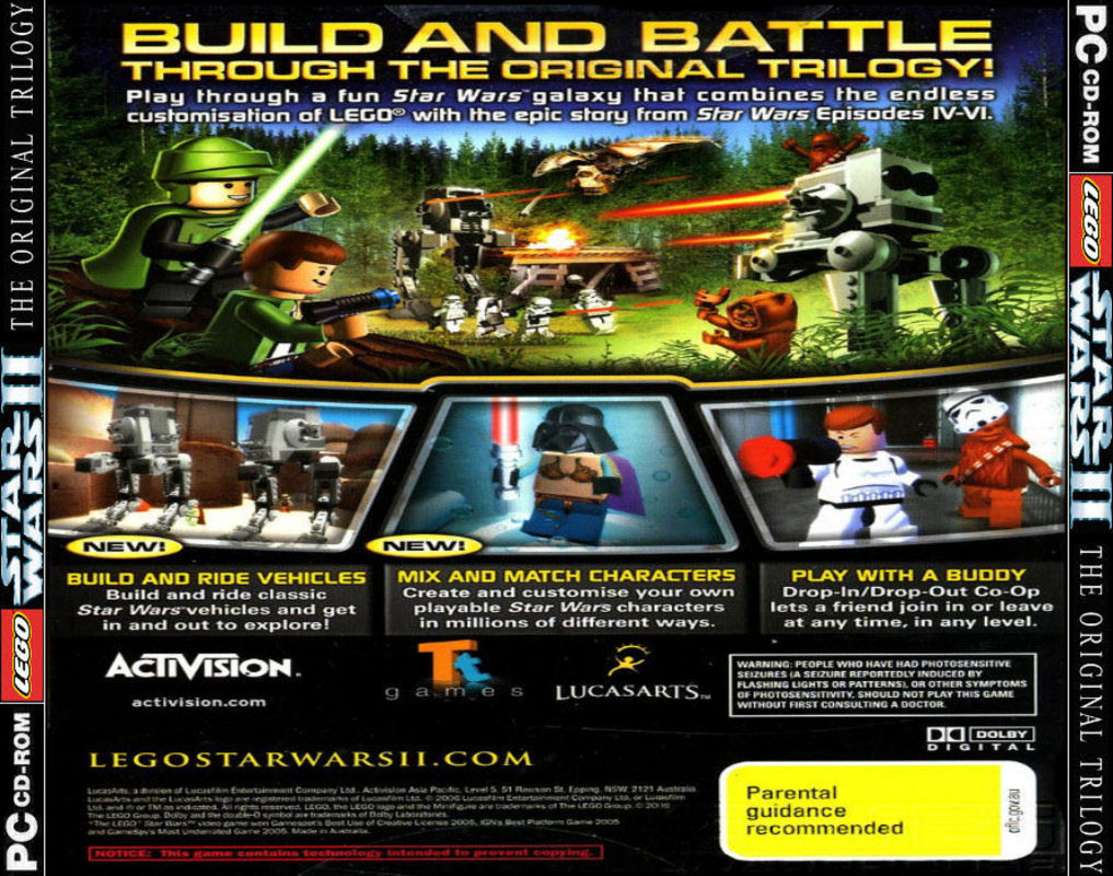 LEGO Star Wars II: The Original Trilogy - zadn CD obal