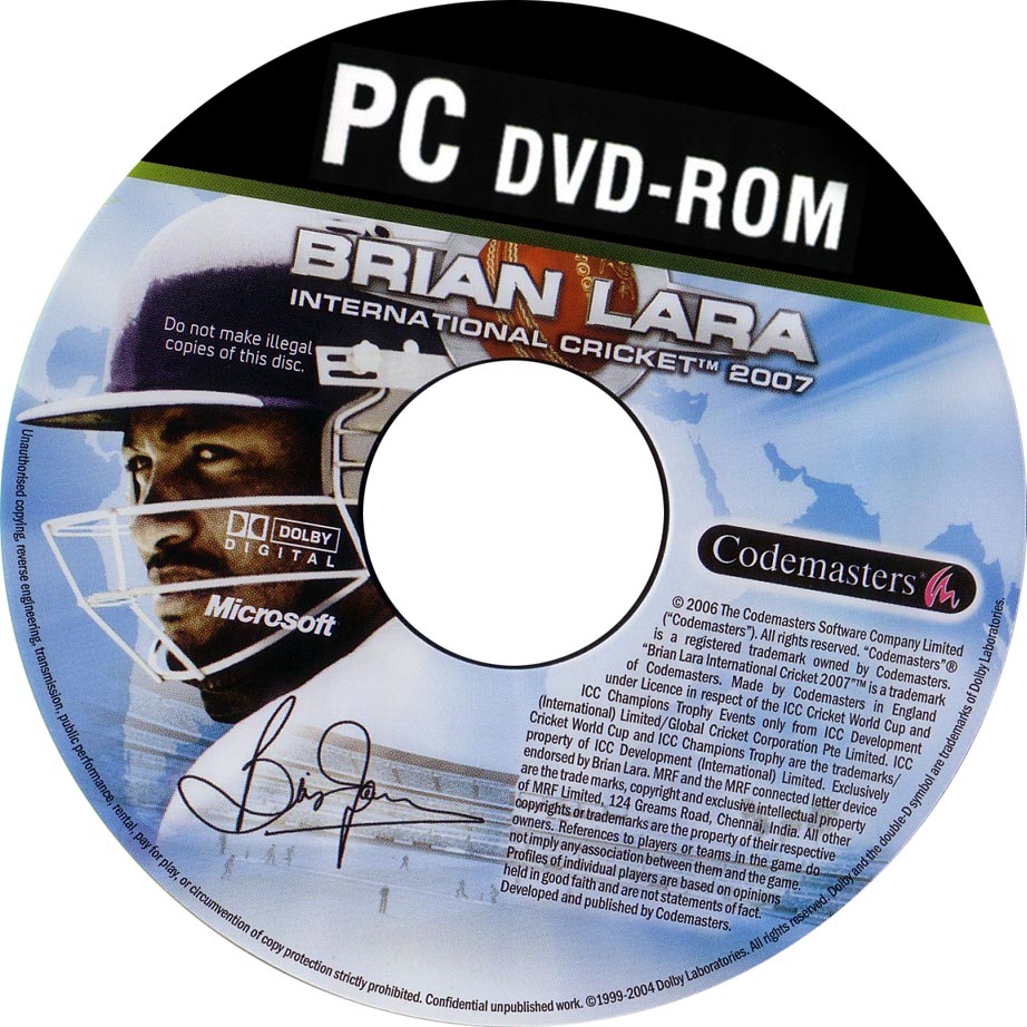Brian Lara International Cricket 2007 - CD obal