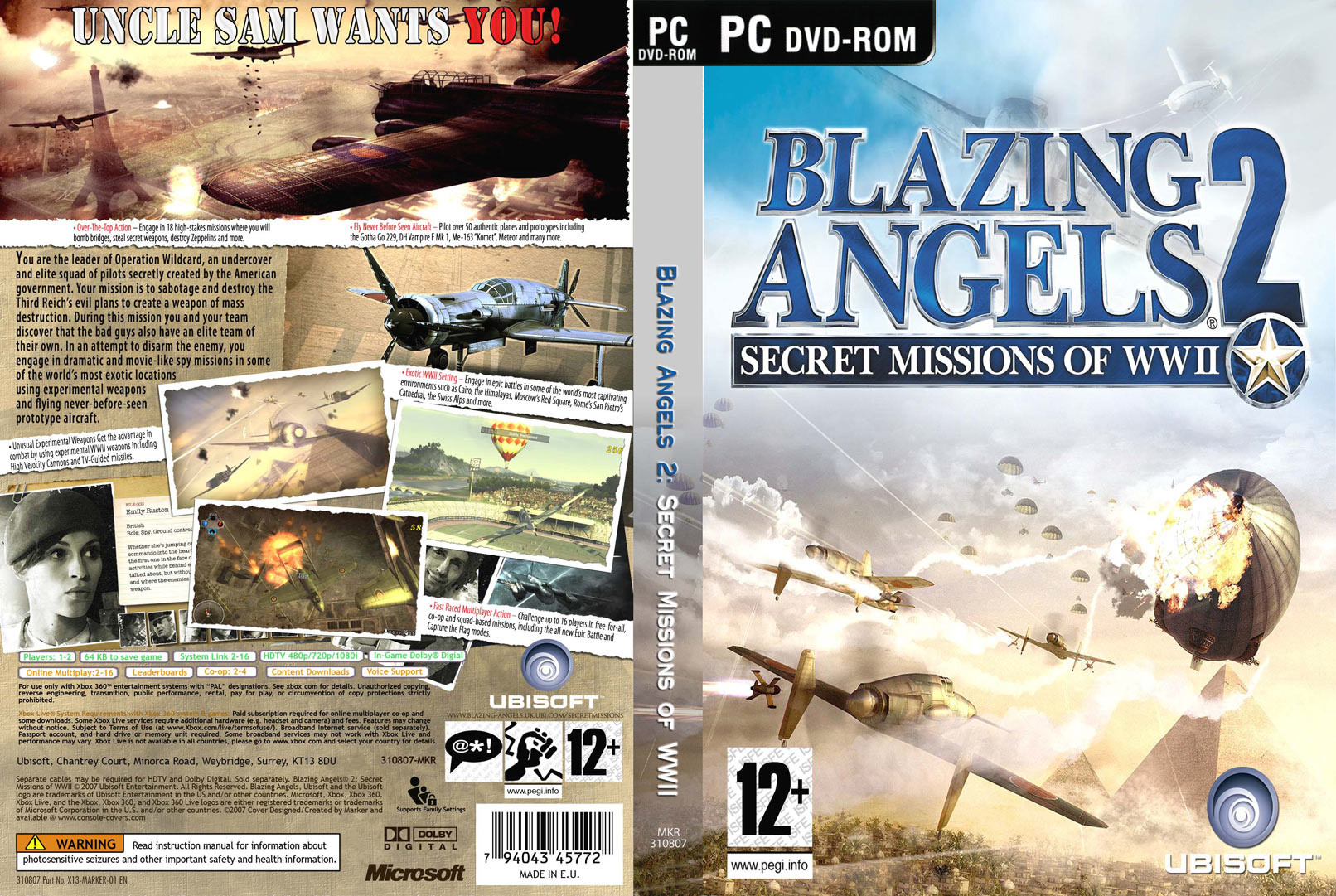 Blazing Angels 2: Secret Missions of WWII - DVD obal 2
